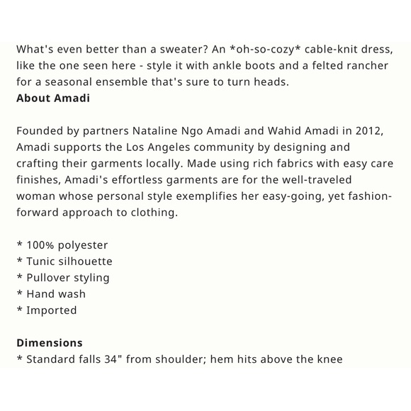 Anthropologie Amadi Leah Cable-Knit Sweater Dress NWT SZ XL - Picture 16 of 16